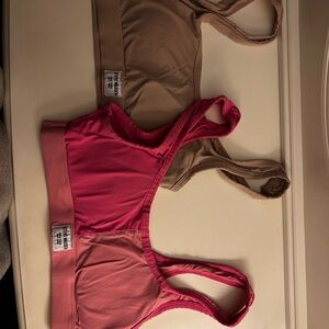 Pink and Tan Sports Bras